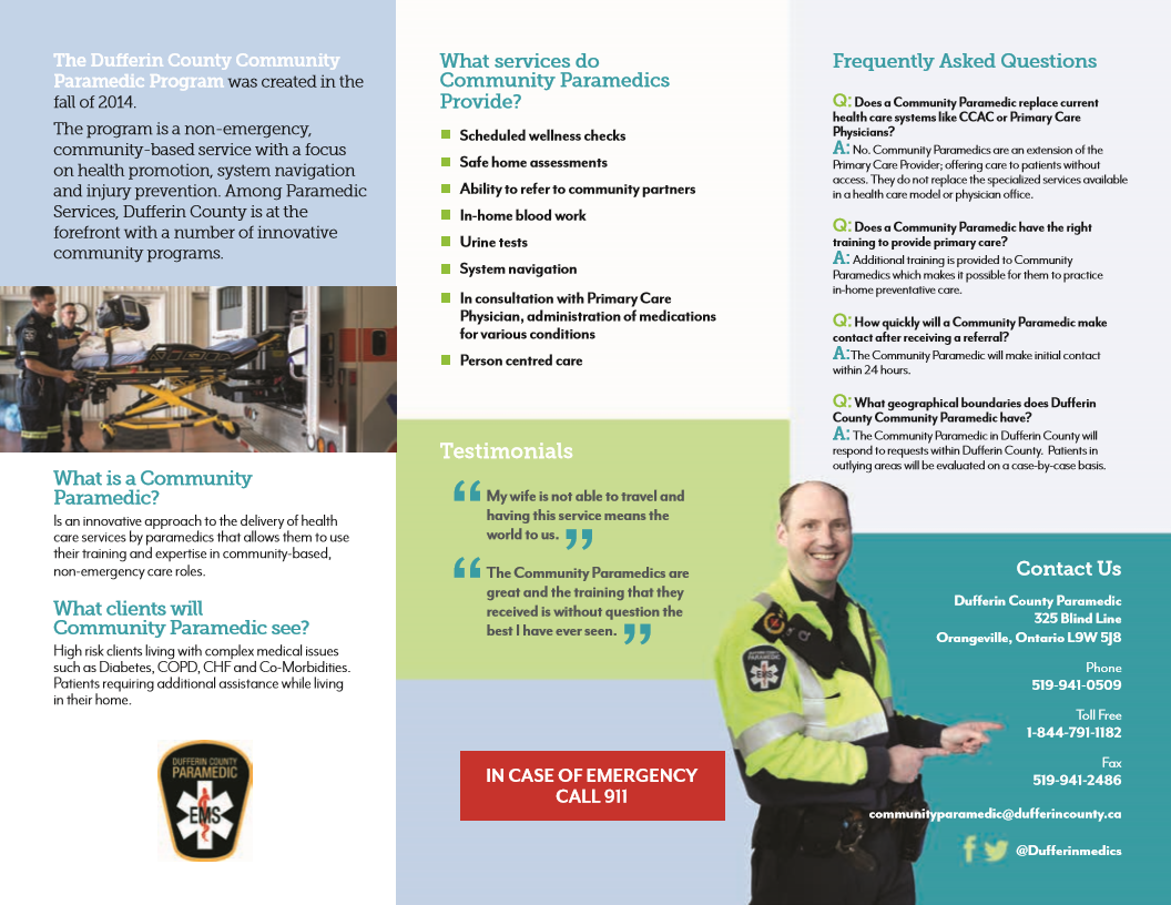 Dufferin County Paramedic Service brochure page 2